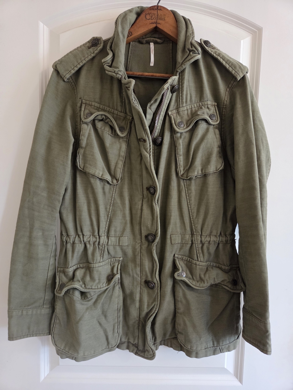 Free People Not Your Brothers Military Surplus Utility Jacket Olive Green XS